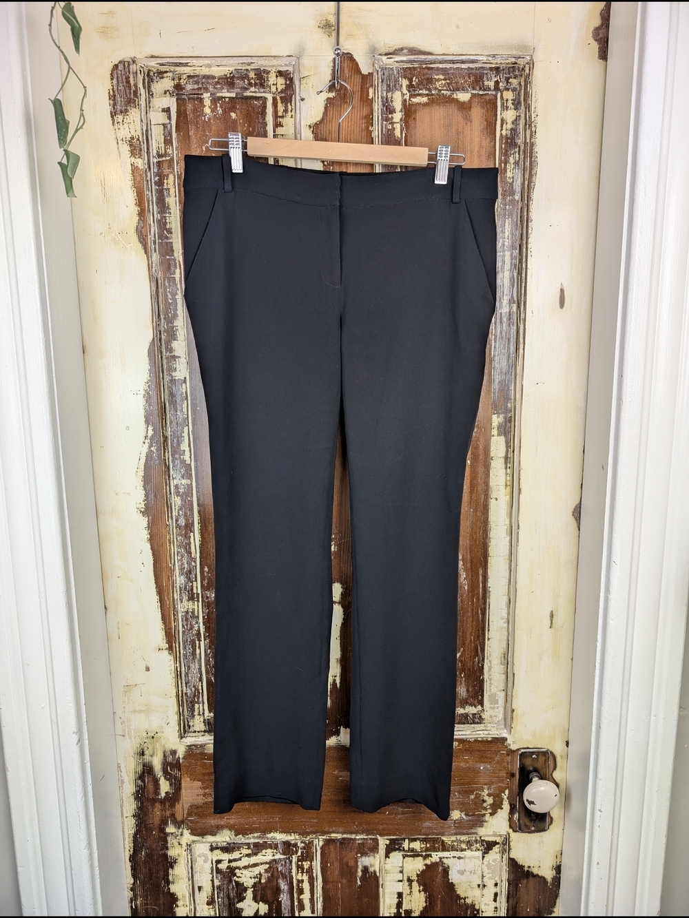 Diane von Furstenberg Y2K Black Low Rise Tailored Straight Leg Trousers Size 6